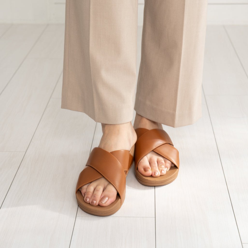 LULU ルル クロス スライド サンダル - レザー – fitflop