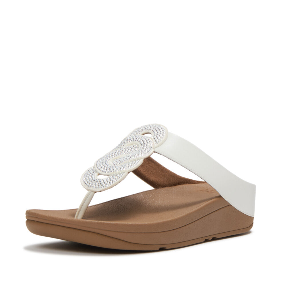 美品　FitFlop サンダル 24cm ホワイト ビジュー 厚底 コンフォート FINO CRYSTAL-TWIST TOE-POST SANDALS｜fitflop(フィットフロップ)公式