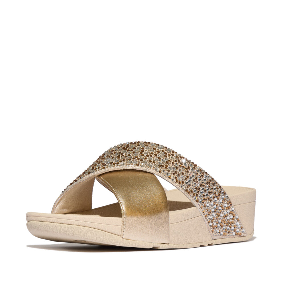 LULU CRYSTAL-MIX METALLIC CROSS SLIDES｜fitflop(フィットフロップ)公式