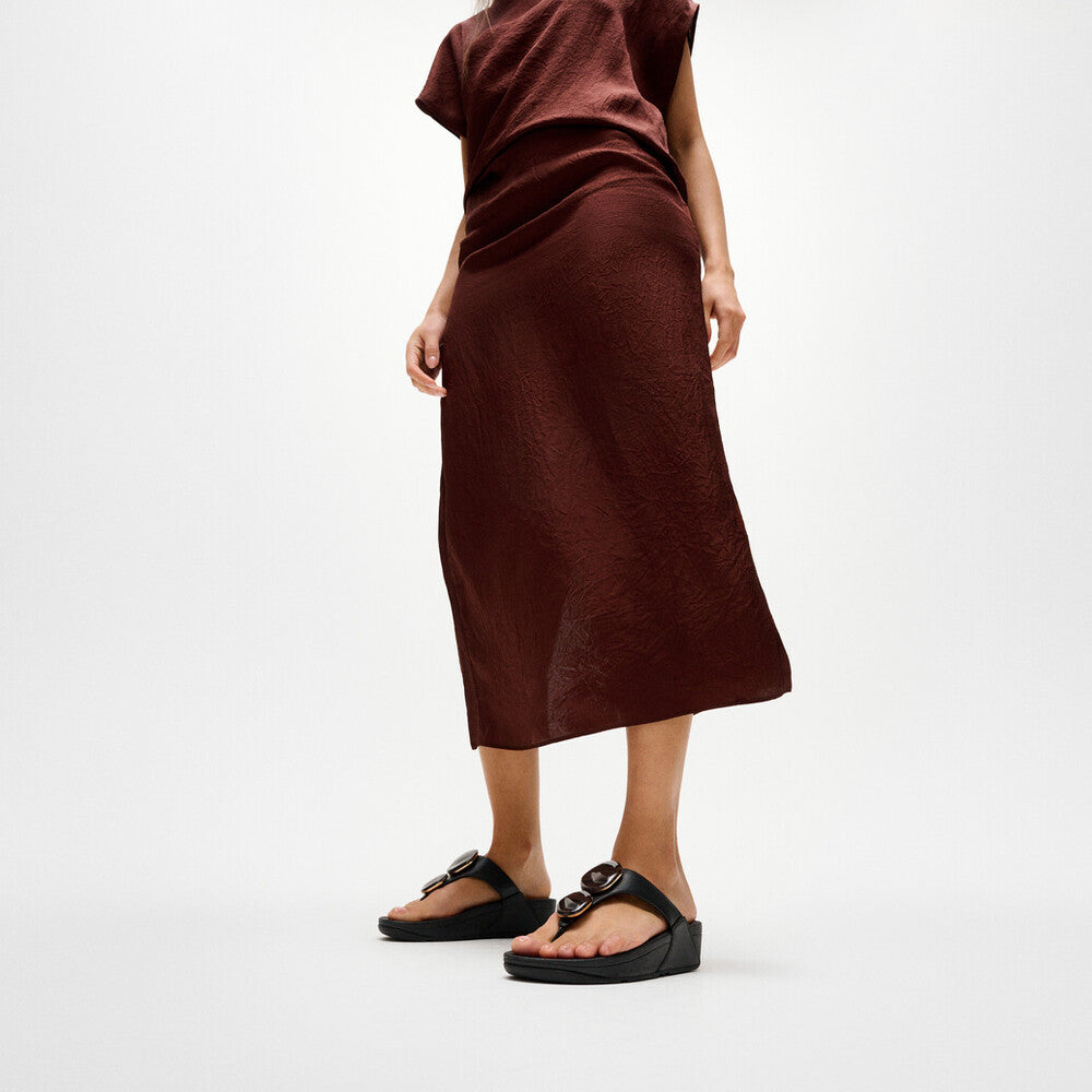 DELICATO BOWSOFTメタリック-レザーバレエフラッツ｜fitflop(フィット