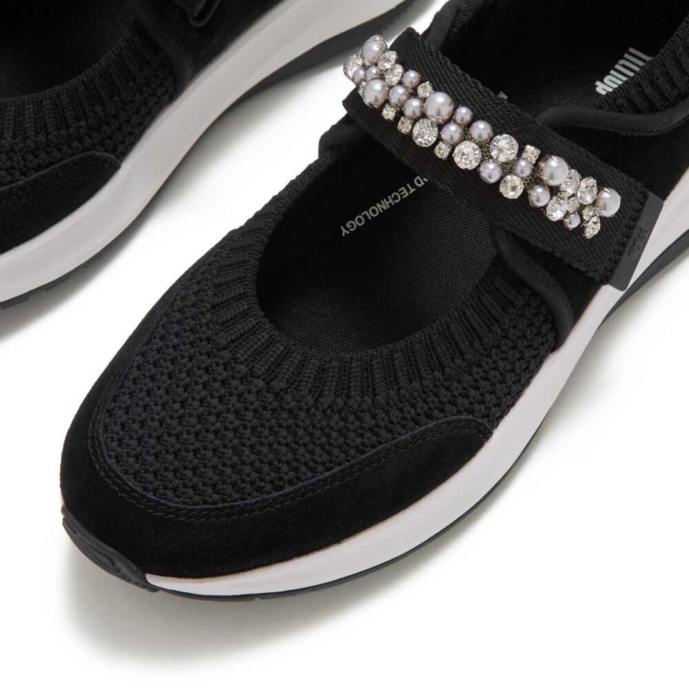 F-MODE FLOW PEARL & CRYSTAL MARY-JANE TRAINERS｜fitflop(フィット