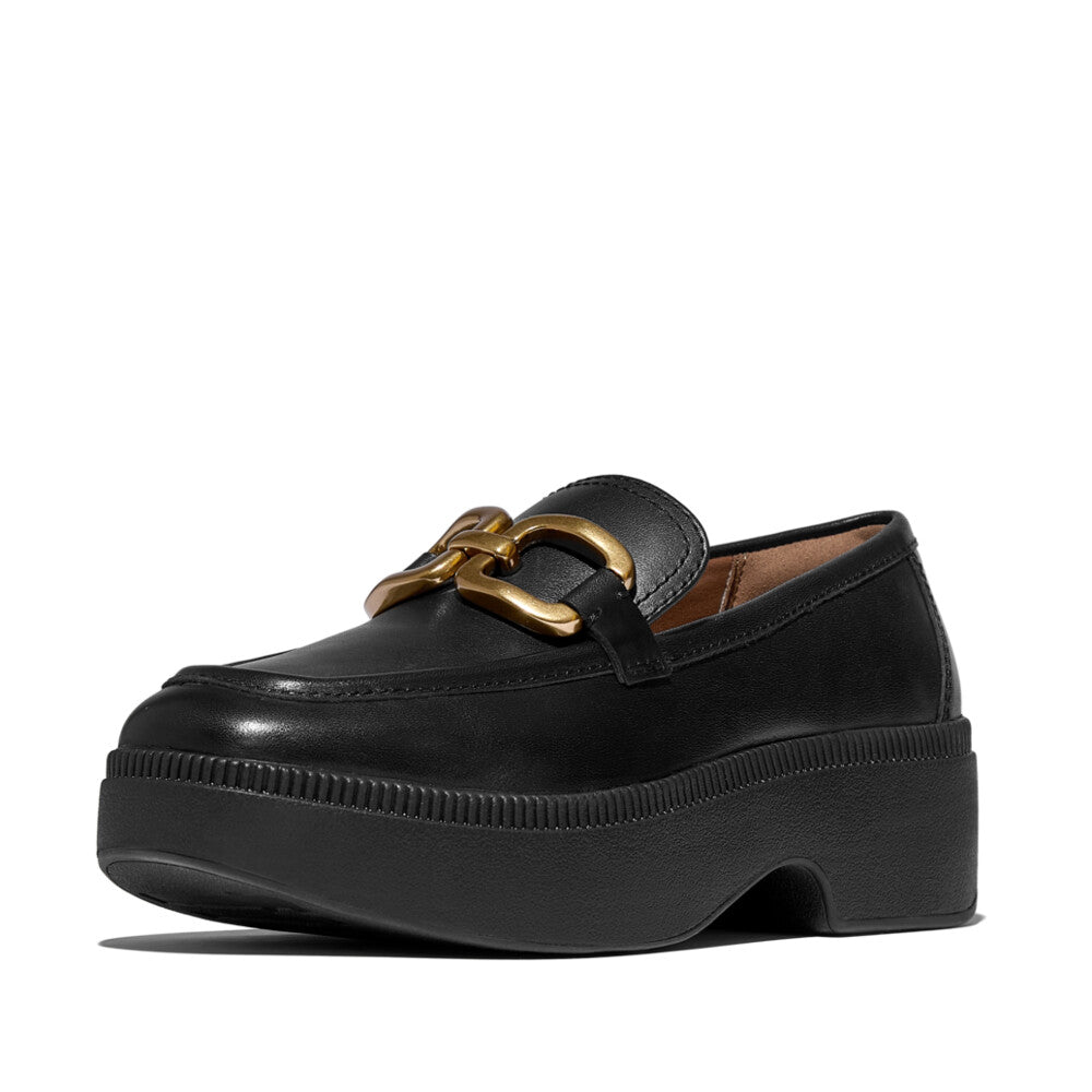 【美品】fitflop フィットフロップ　タッセルローファー　ウェッジ　本革　黒 FitFlop フィットフロップ レディース スリッポン タッセル