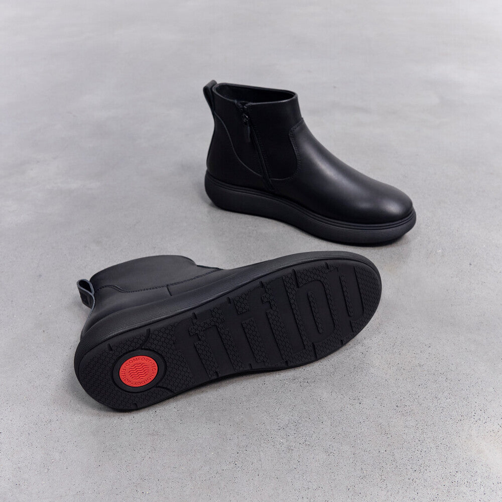 IQ-COMFF LEATHER ZIP ANKLE BOOTS｜fitflop(フィットフロップ)公式