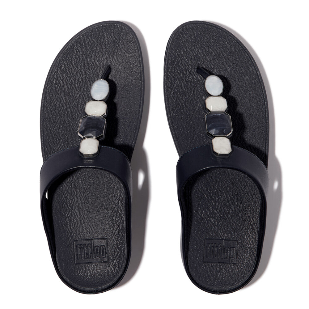 【FitFlop】Fino グリッター クォーツ Toe Post サンダル 厚底 フィットフロップ fitflop トング ラメ （PLATINO