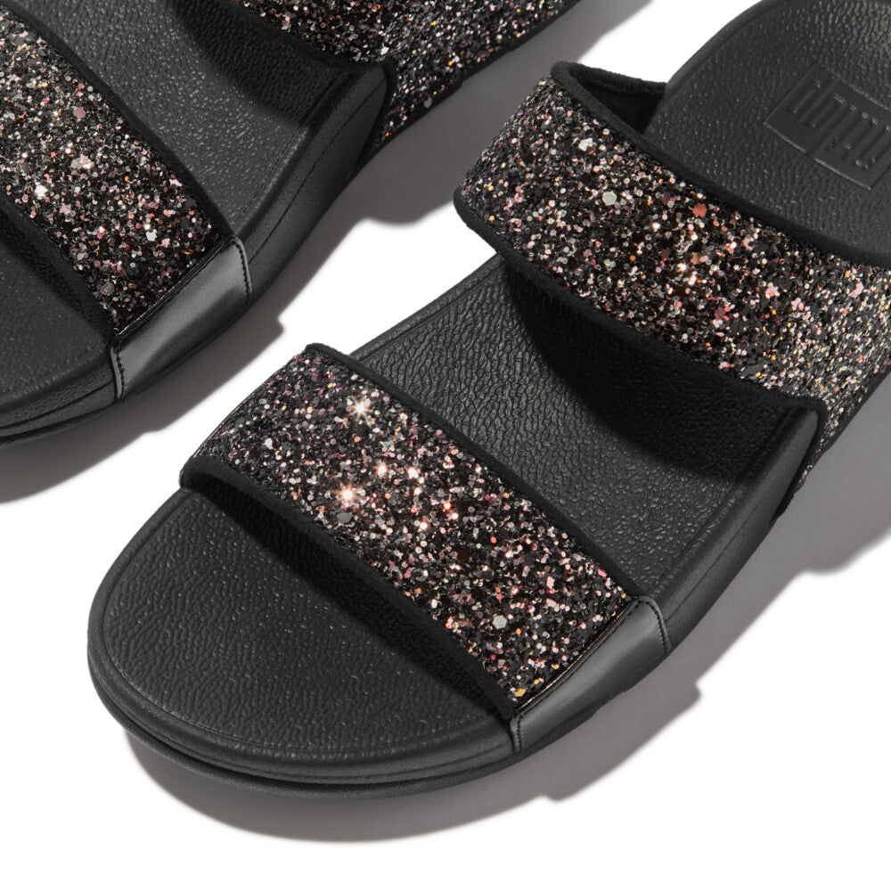 FITFLOP●ルル グリッター トポスト チョリ Black Glitter Women's Lulu Glitter Faux-Leather Toe-Posts | FitFlop CA